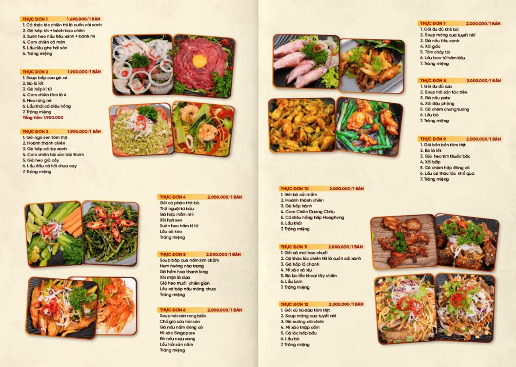 Nhà hàng Panda Food có menu đa dạng